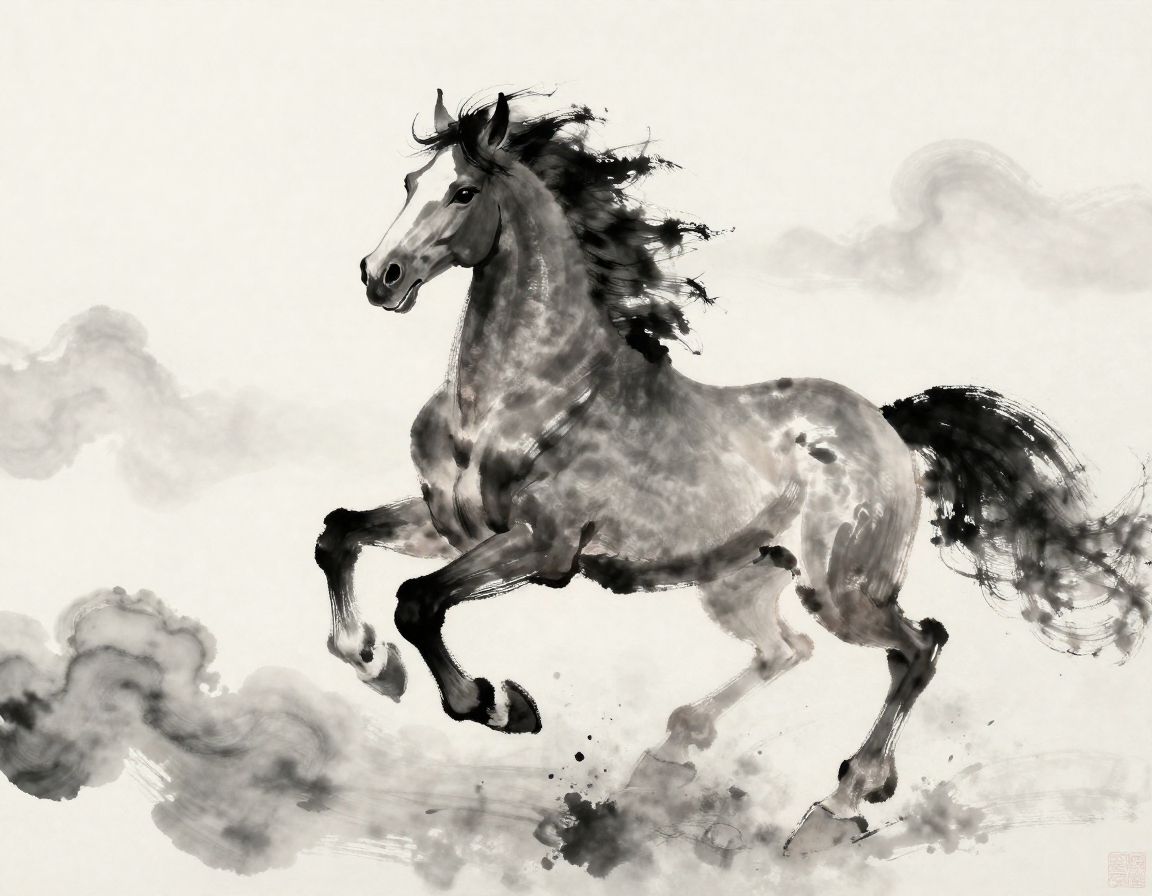 ภาพพู่กันจีนปีมะเมีย